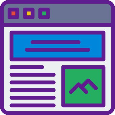 Web makalesi, basit vektör tasarımı illüstrasyonu