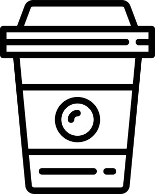 Beyaz arkaplanda kahve fincanı vektör çizgisi simgesi 