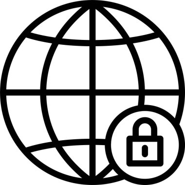 güvenlik ve koruma çizgisi vektör simgesi 