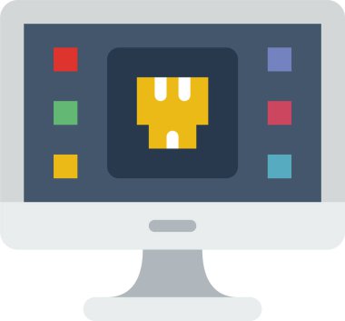 Donanım ve teknoloji çizgisi vektör simgesi. 