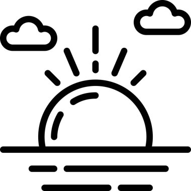 Beyaz arkaplanda izole edilmiş düz stil güneş simgesi