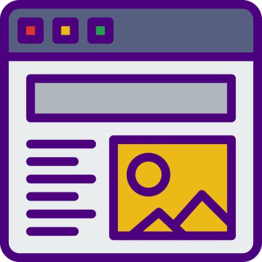 Mor ve menekşe ağ simgesinin vektör çizimi