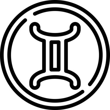 Gemini simgesi, zodyak 'ın vektör çizimi