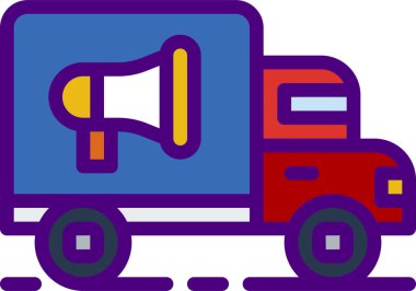 Beyaz arkaplanda kamyon simgesi çizimi