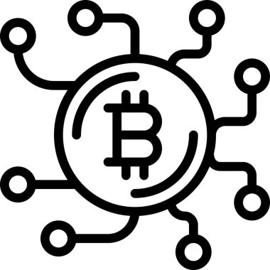 Bitcoin simgesi, finansal ve finans çizgisi çizimi