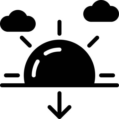 Beyaz arkaplanda izole edilmiş düz stil güneş simgesi