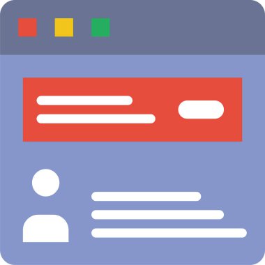 Profil simgesi, seo ve teknoloji vektör illüstrasyonu