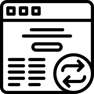 Beyaz arkaplanda bir web simgesinin vektör illüstrasyonunu eşzamanla