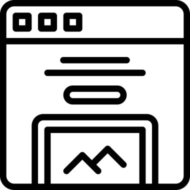 Tarayıcı. Web simgesi basit illüstrasyon