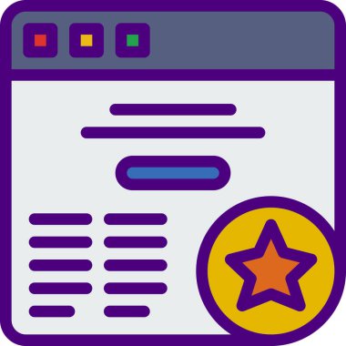 Tarayıcı. Web simgesi basit illüstrasyon