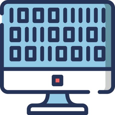 kod simgesi, renk vektör illüstrasyonu  