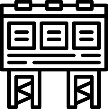 Billboard web çizgisi vektör simgesi beyaz arkaplanda izole edildi