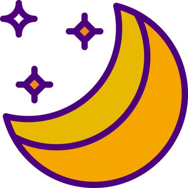 Uçan yıldızların ve ayın çizimi