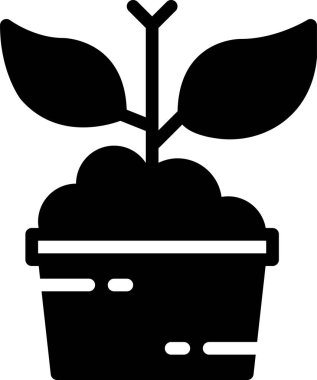 Ot vektör simgesindeki bitki beyaz arkaplanda izole edildi