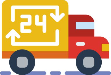 Beyaz arka planda taşımacılık kamyonunun vektör çizimi