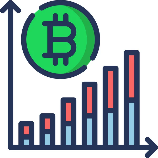 ビットコインのアイコン 金融と金融の線のベクトル図 — ストックベクタ