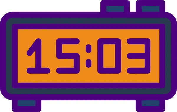 Reloj Digital Línea Vector Icono — Vector de stock