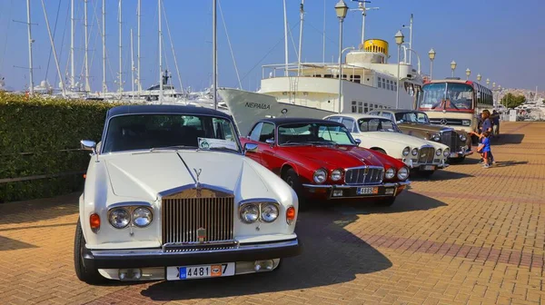 Athens Greece October 2019 Classic Luxury Cars Rolls Royce Jaguar — Stock Photo, Image