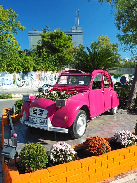 Onya Athens Greece Ekim 2020 Eski Fransız Arabası Citroen 2Cv — Stok fotoğraf