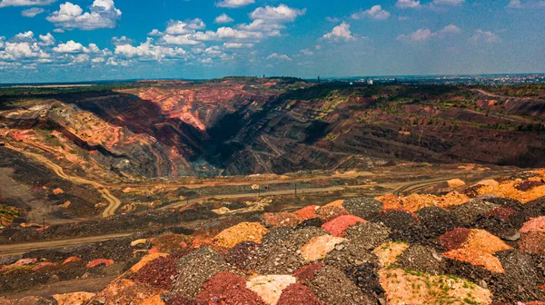 Iron Ore Quarry Open Pit Mining Iron Ore Huge — Stock Photo, Image