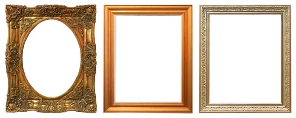 白を基調とした金色のアンティーク画像フレームのセット — ストック写真