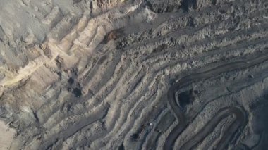 Demir cevheri açık çukur demir cevheri açık çukur hava gözlem 4K video.