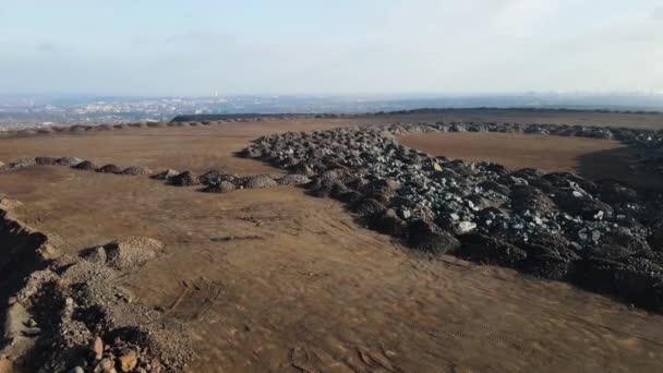 Minério Ferro Enorme Mineração Céu Aberto Minério Ferro Aéreo Vídeo — Vídeo de Stock