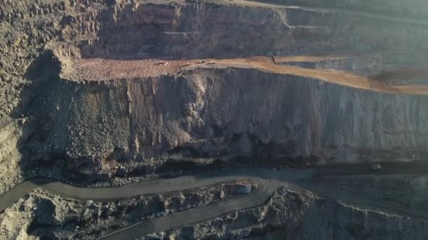 Minerai Fer Ciel Ouvert Minerai Fer Extraction Vidéo Aérienne — Video