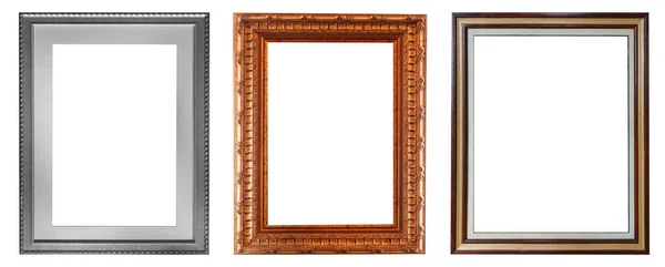 Frames Foto Stokbrood Geïsoleerd Witte Achtergrond Set — Stockfoto