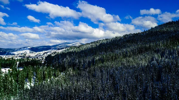 Karpaten Winter Sneeuw Luchtfotografie — Stockfoto