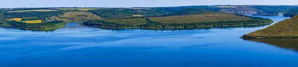 Hermosa Vista Panorámica Del Paisaje Las Montañas Río Dniester Bakota —  Fotos de Stock