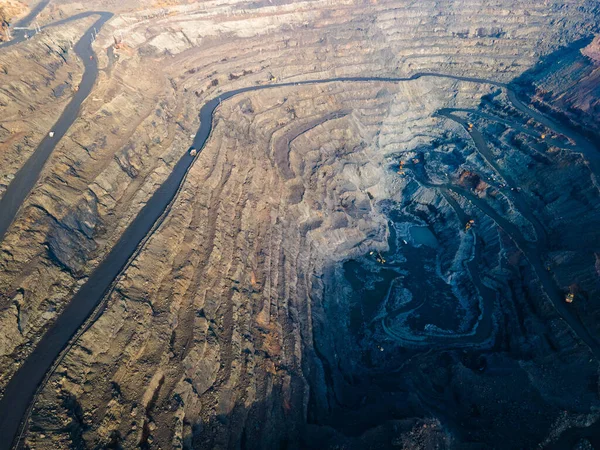 Carrière Minerai Fer Énorme Carrière Minerai Fer Vue Dessus Séance — Photo