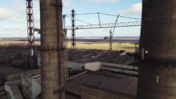 Légi Felvétel Egy Drónokból Vett Acélgyár Csöveiről Magasan Kohászati Üzem — Stock videók