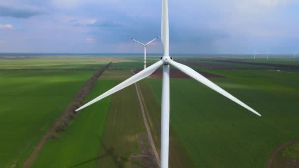 Windparken Die Schone Hernieuwbare Energie Opwekken Voor Duurzame Ontwikkeling Alternatieve — Stockvideo