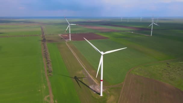 Windparken Die Schone Hernieuwbare Energie Opwekken Voor Duurzame Ontwikkeling Alternatieve — Stockvideo