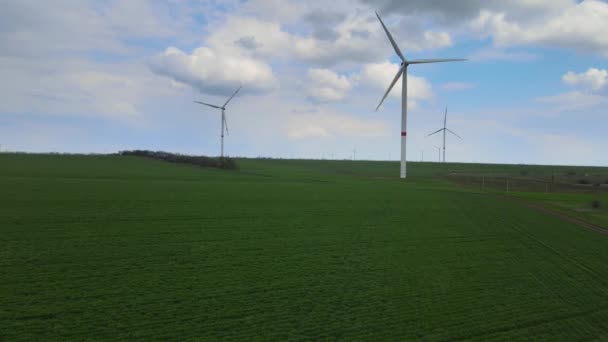 Windparken Die Schone Hernieuwbare Energie Opwekken Voor Duurzame Ontwikkeling Alternatieve — Stockvideo