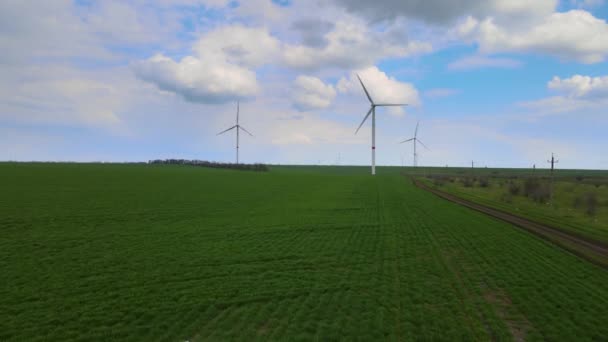 Parques Eólicos Que Generan Energías Renovables Limpias Para Desarrollo Sostenible — Vídeos de Stock