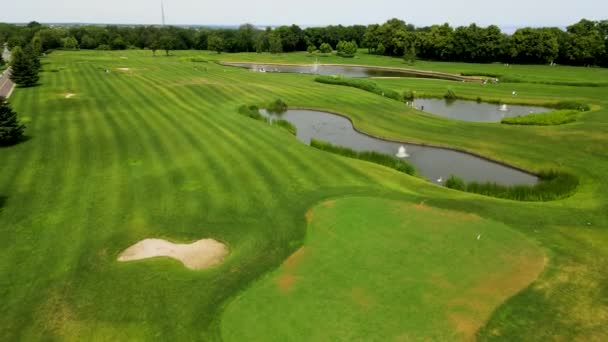 Campo Golf Vista Superior Sobre Hielo Verde — Vídeo de stock