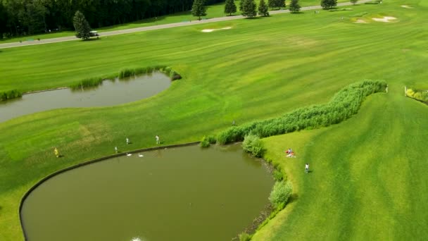 Campo Golf Vista Superior Sobre Hielo Verde — Vídeo de stock