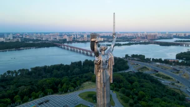 Kiev Ucraina Circa 2021 Veduta Aerea Kiev Kiev Glorioso Monumento — Video Stock