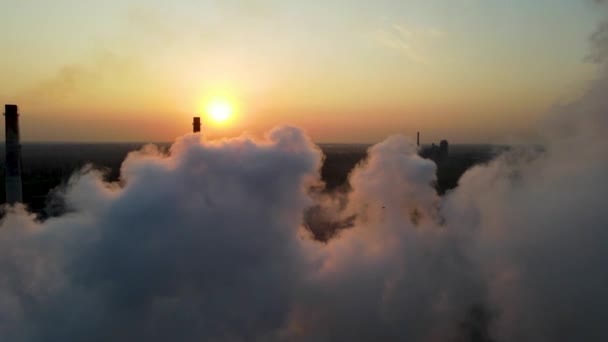 Stålverksindustrin Demis Pipe Föroreningar Utsläpp Flyover Drone Video — Stockvideo