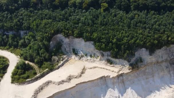 Quarry Sand Quarry Excavator Truck Huge Span Drone — Stock Video