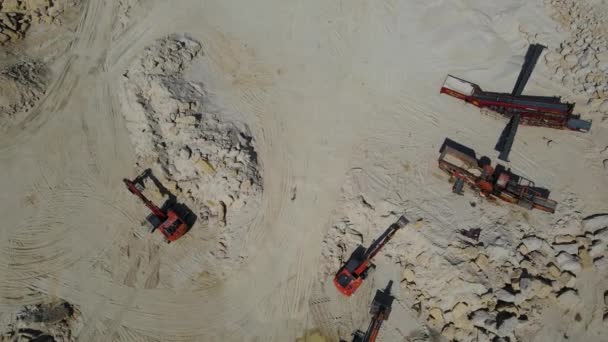 Carrière Sable Carrière Excavatrice Camion Énorme Portée Drone — Video