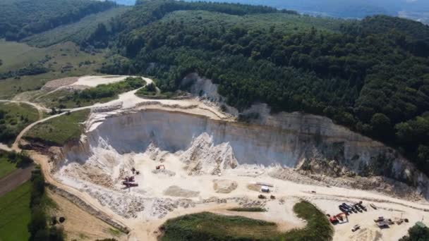 Excavadora Arena Cantera Camión Enorme Dron Palmo — Vídeo de stock