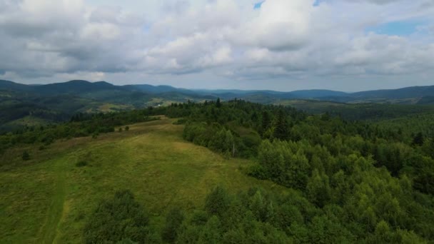 Harz Las Gęsto Posadzone Góry Widok Latający Dron Iglasty Liściaste — Wideo stockowe