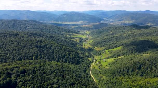 Forêt Bavaroise Montagne Vue Aérienne Vol Aérien Dense Feuillus Conifères — Video