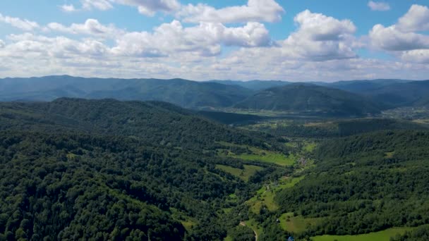 Forêt Bavaroise Montagne Vue Aérienne Vol Aérien Dense Feuillus Conifères — Video