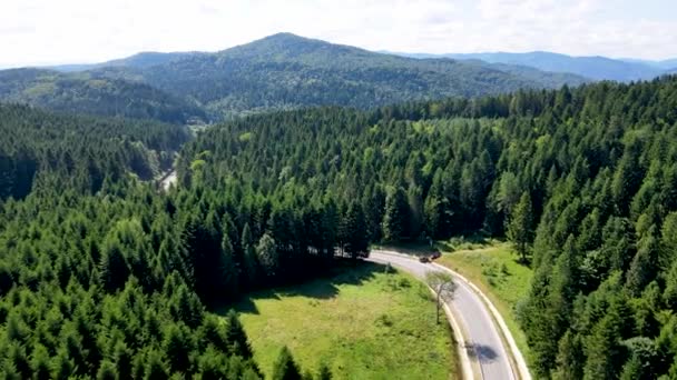 Bayerischer Wald Berge Luftaufnahme Luftbild Luftbild Dicht Laubholz Nadelholz — Stockvideo