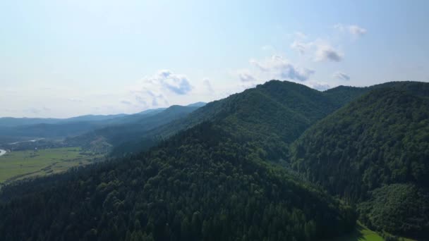 Vista Aérea Inemática Das Intermináveis Montanhas Florestas Sul Eslovénia Drone — Vídeo de Stock