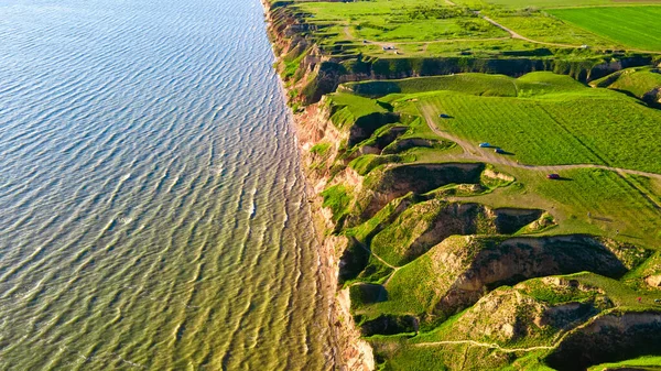 canyon cliffs seashore ocean top view